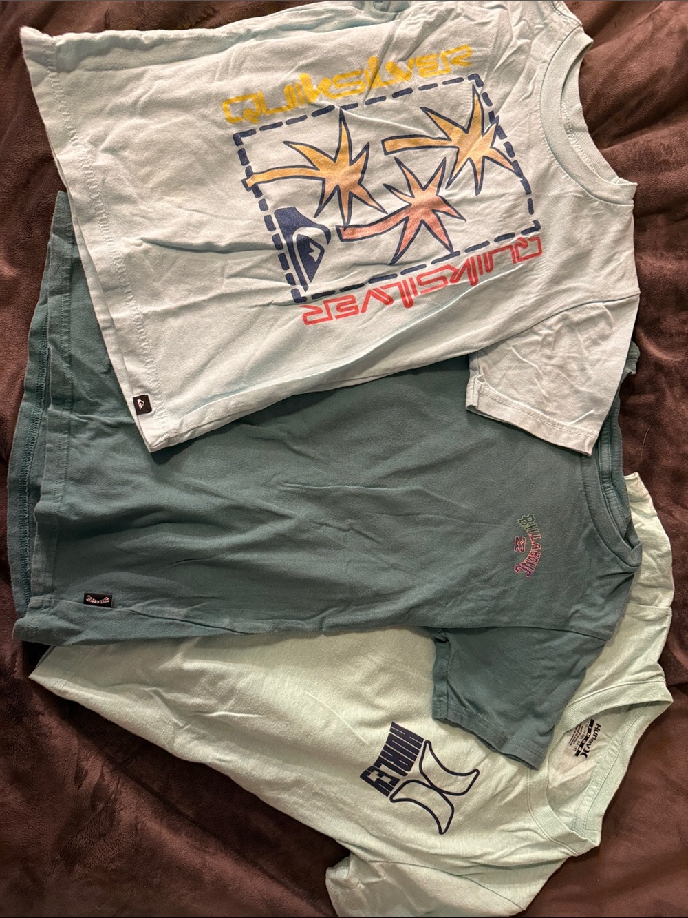 Quiksilver, Billabong, and Hurley tees - all fit like size 6